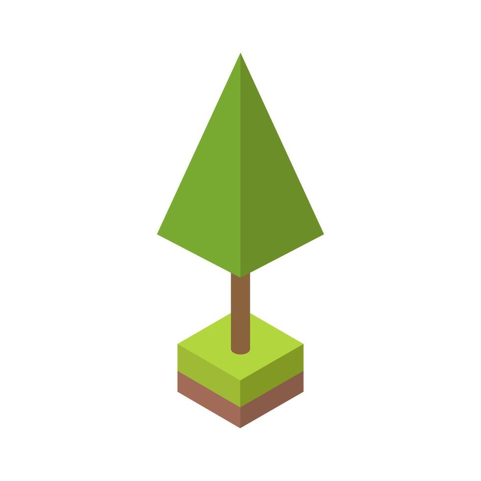 Isometric tree on white background vector