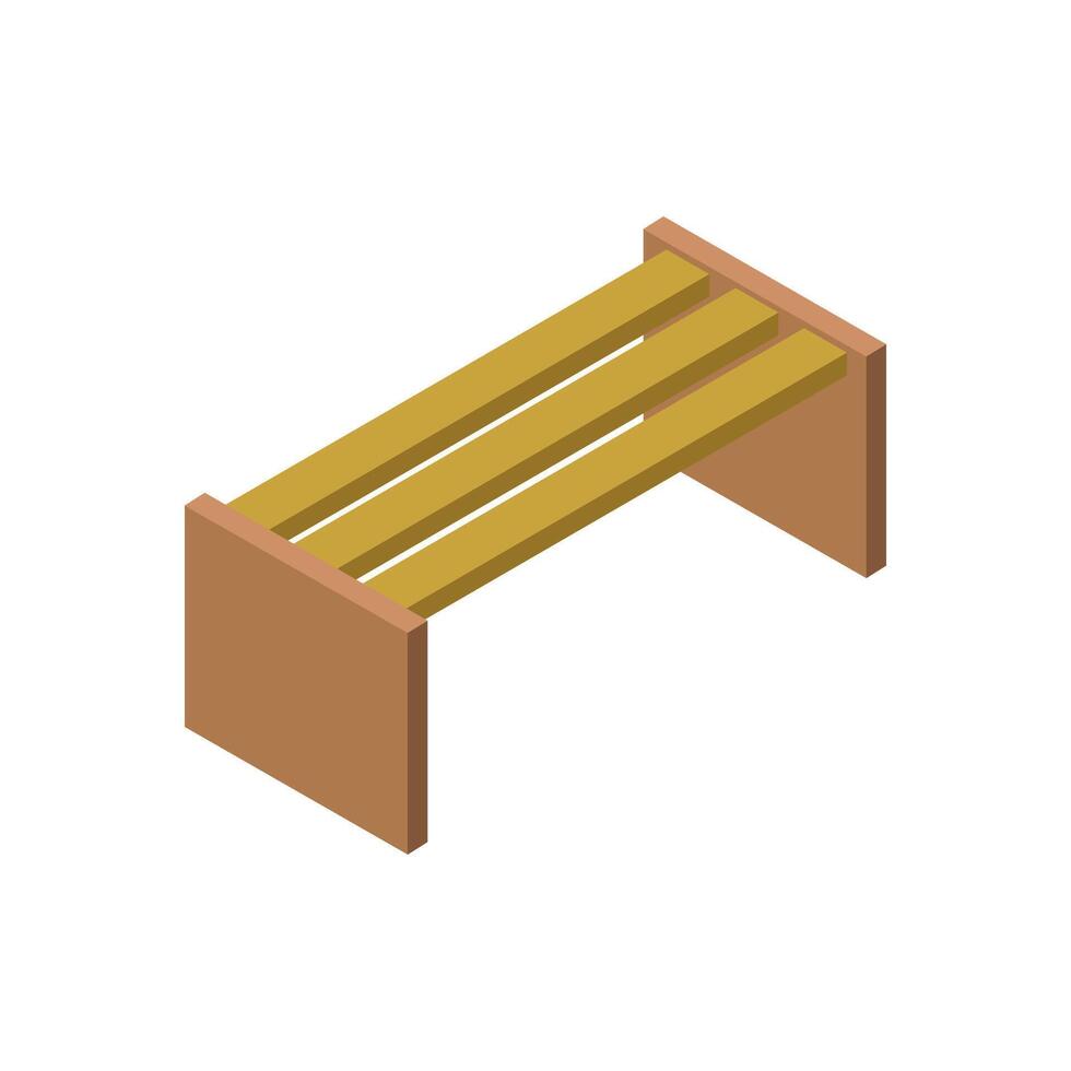 Isometric bench on white background vector
