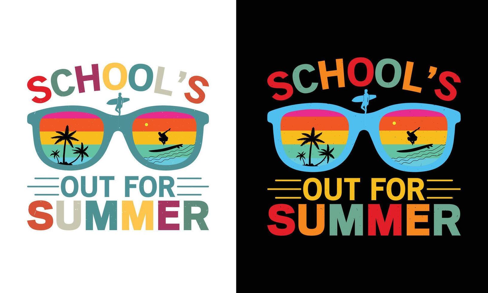 Vintage Colorful Summer Tshirt Design vector