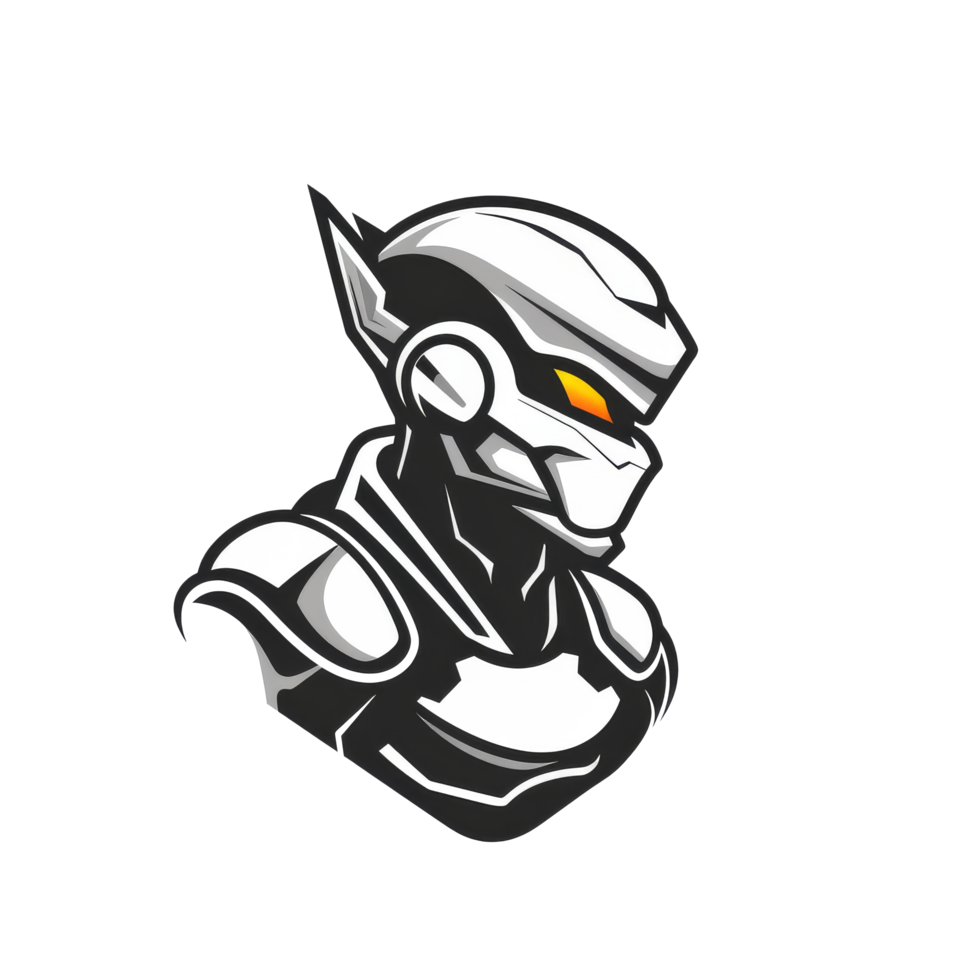 Futuristic warrior with a vigilant gaze png