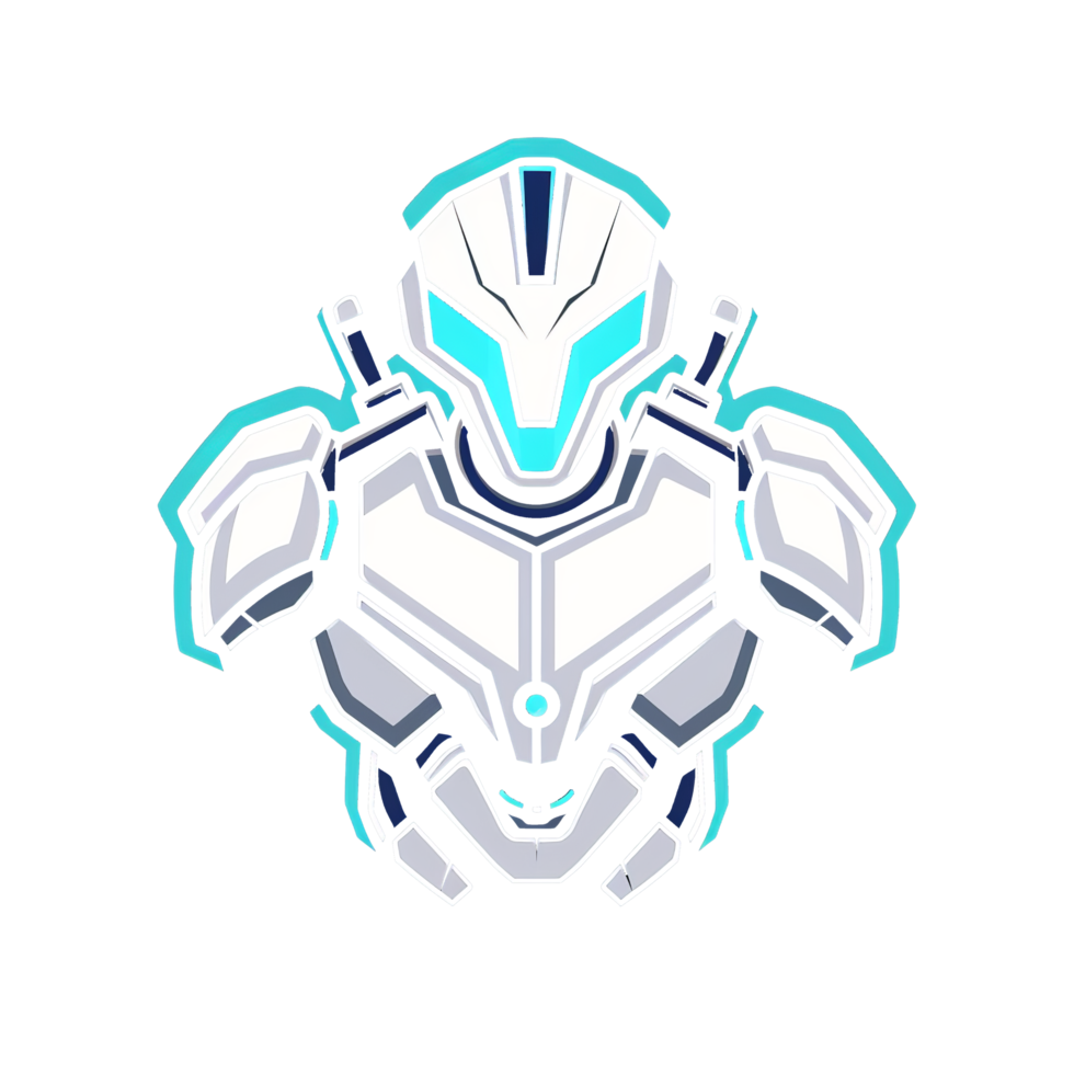 Futuristic warrior in sleek armor ready for a digital battle png