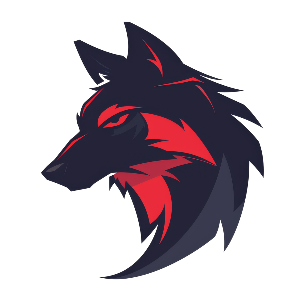 Fierce wolf with a striking red glare png