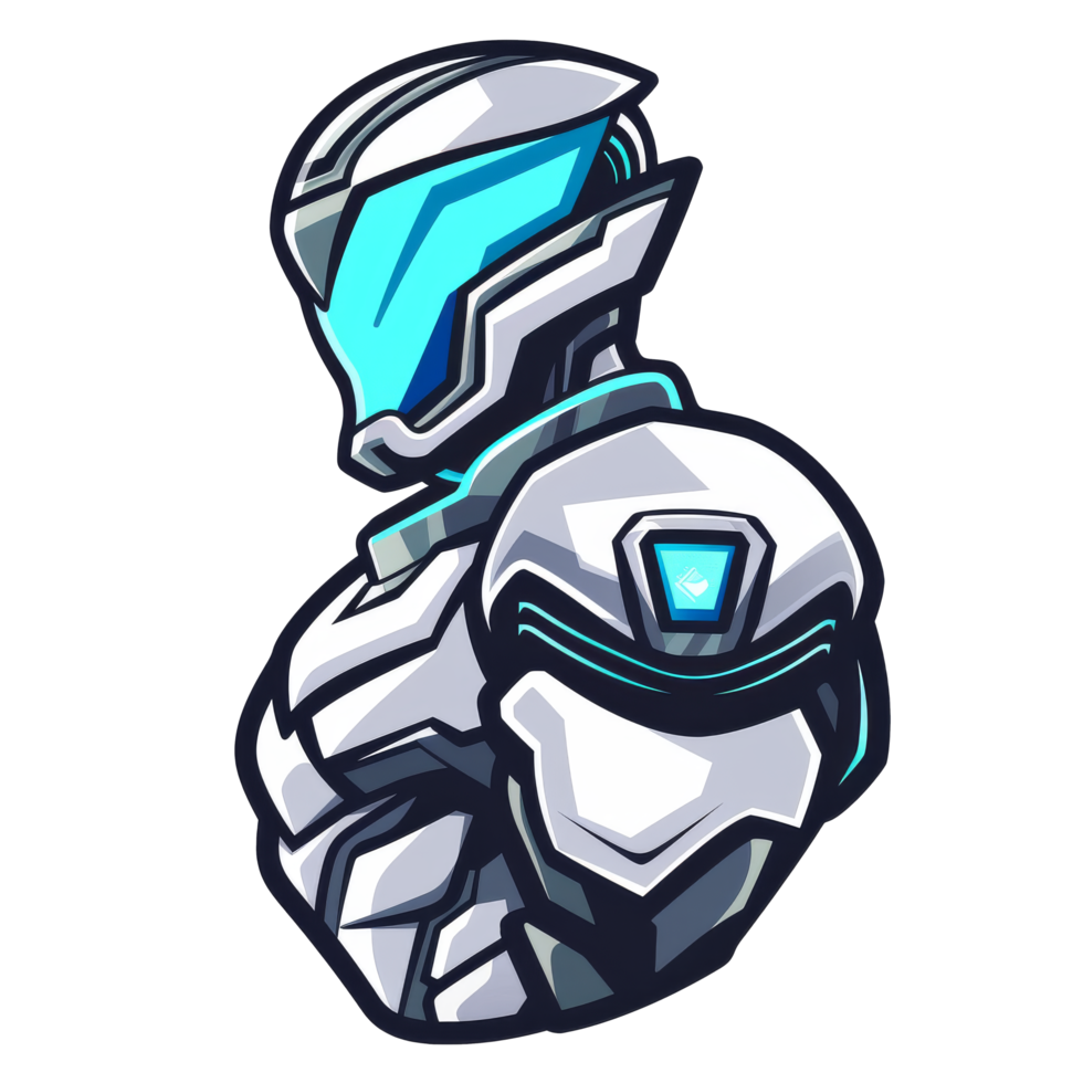 Futuristic knight with glowing visor png