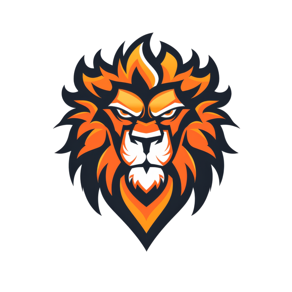 féroce Lion mascotte avec une ardent crinière logo png