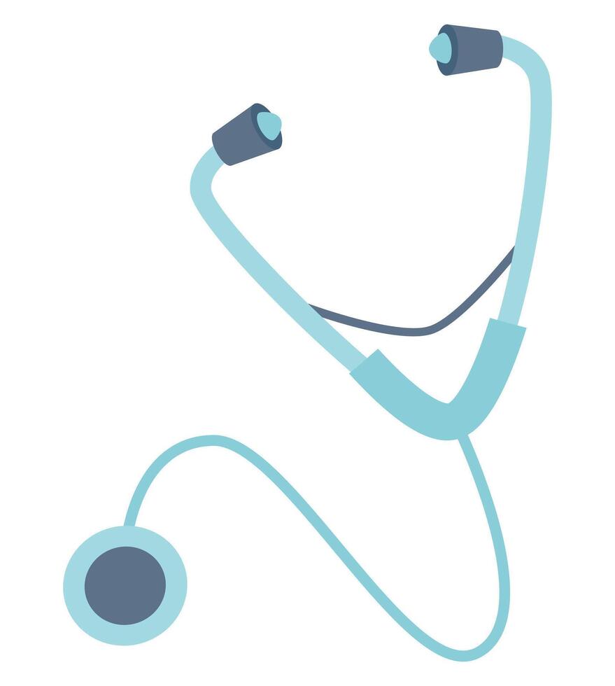 médico estetoscopio en plano diseño. médico herramienta para diagnóstico a hospital. ilustración aislado. vector