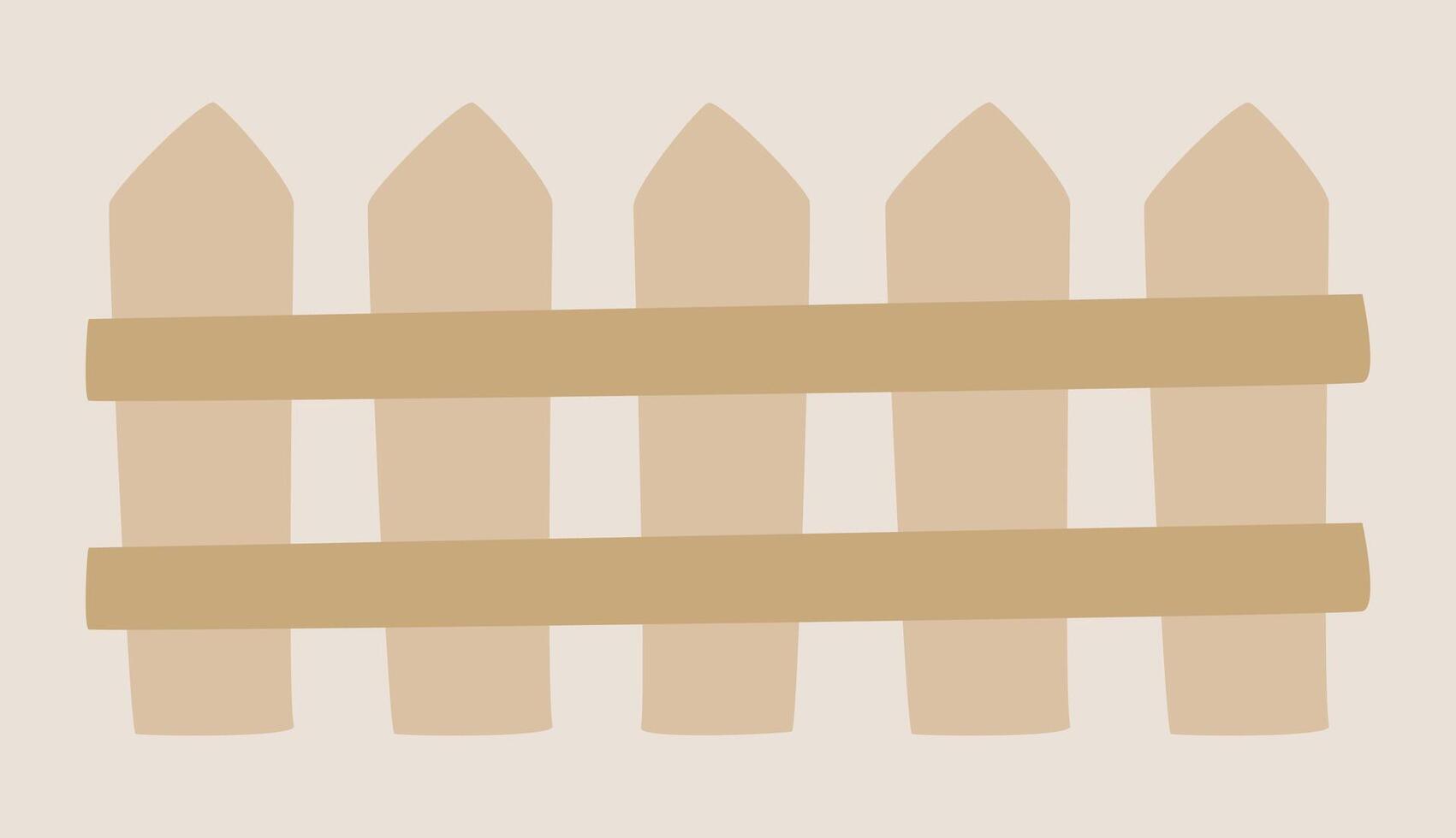 Wooden fence for farm in flat design. Countryside barrier with planks. illustration isolated. vector