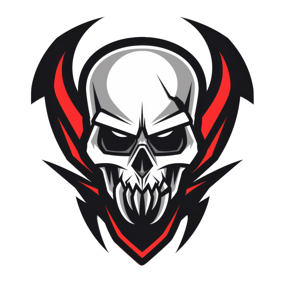 Fierce skull emblem with a menacing glare png