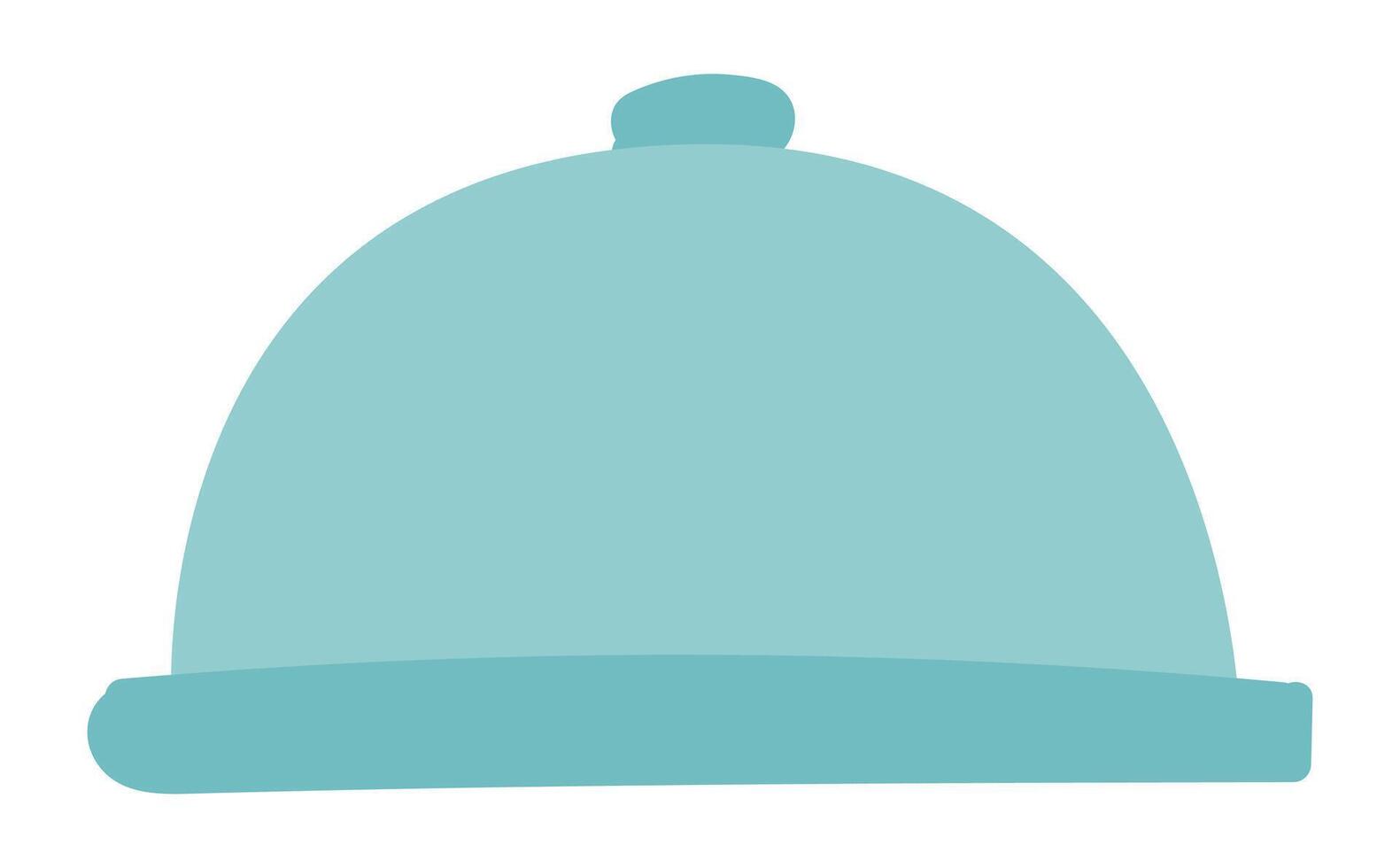 Food tray with cover in flat design. Restaurant dishware for serving. illustration isolated. vector
