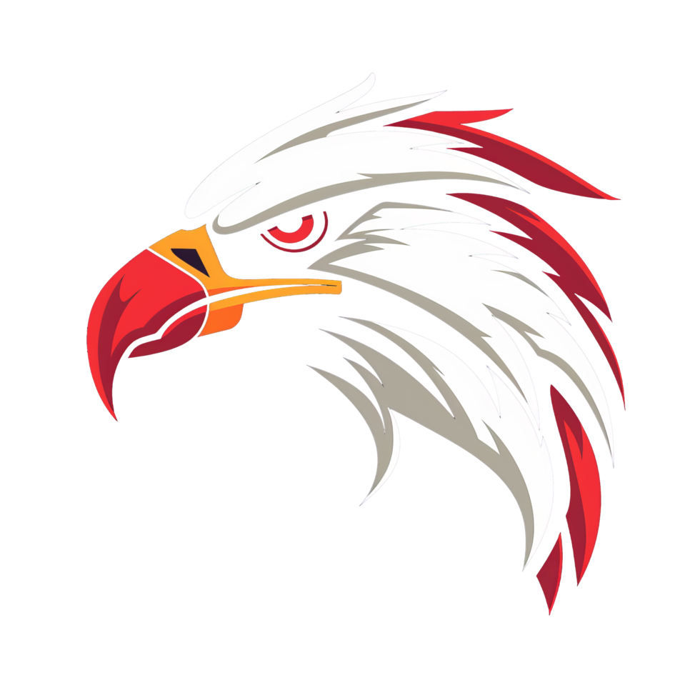 Fierce eagle head with a striking gaze png