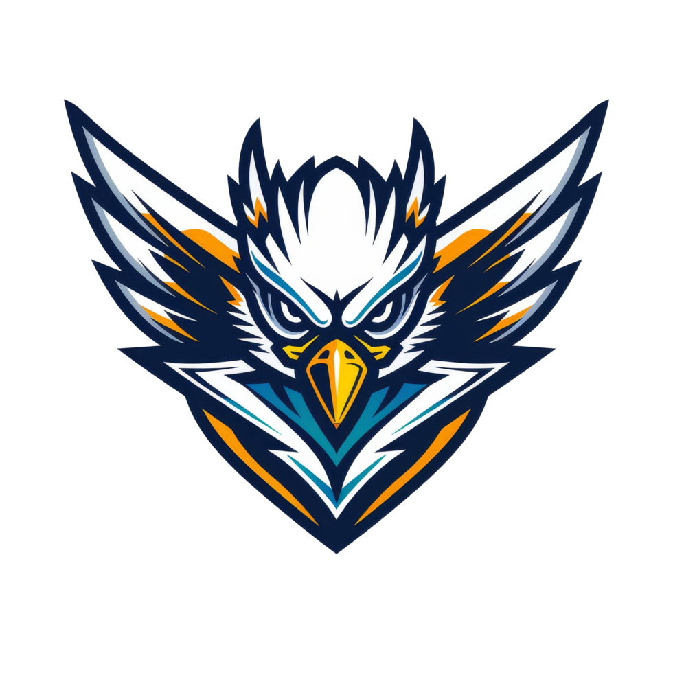 Fierce eagle mascot with fiery gaze and sharp feathers png