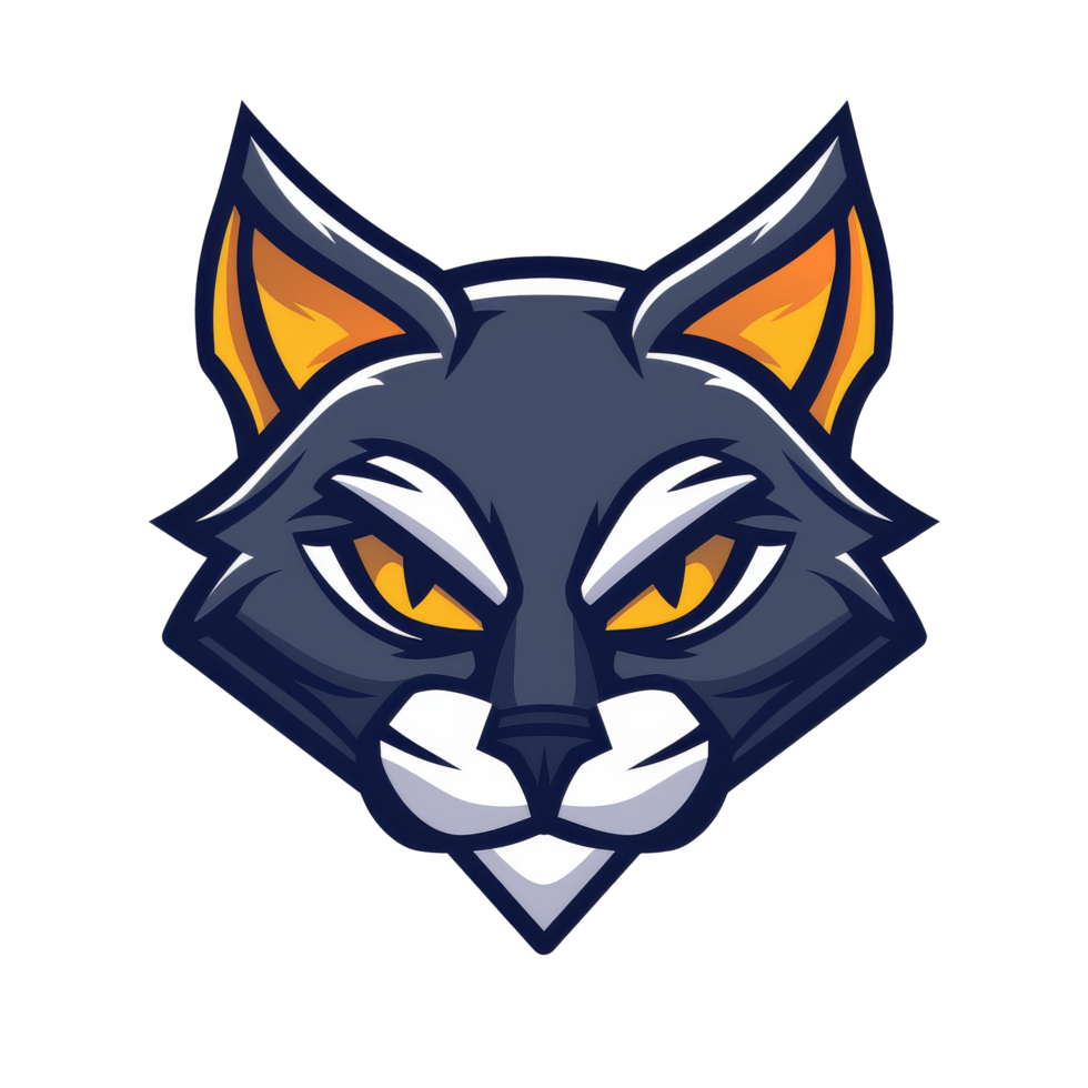 Fierce and focused lynx mascot with a determined glare png