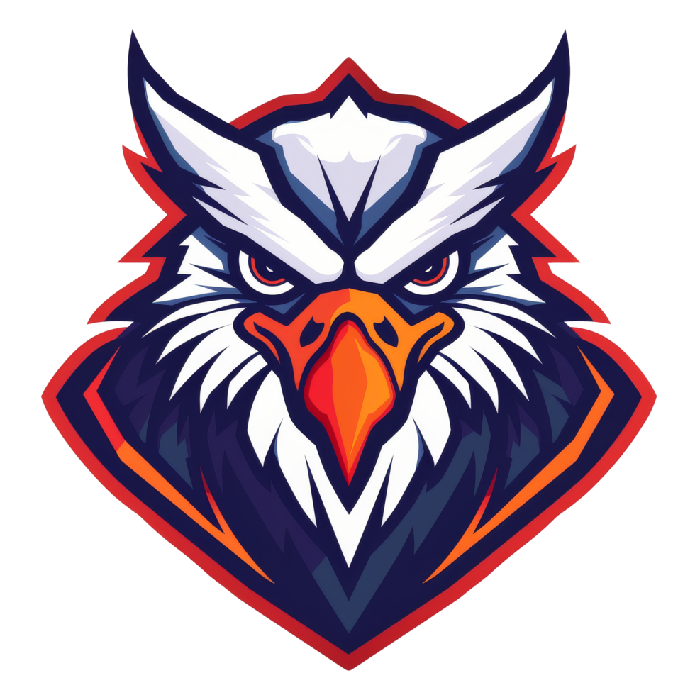 Eagle head in a striking mascot design png