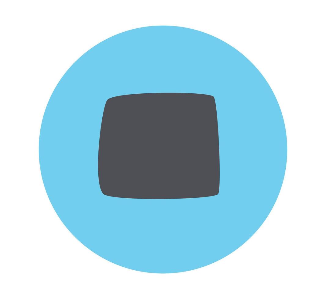 Stop button in flat design. Interface sign for audio record control. illustration isolated. vector