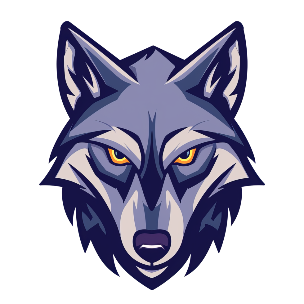 un feroz lobo ilustración con un penetrante mirada png