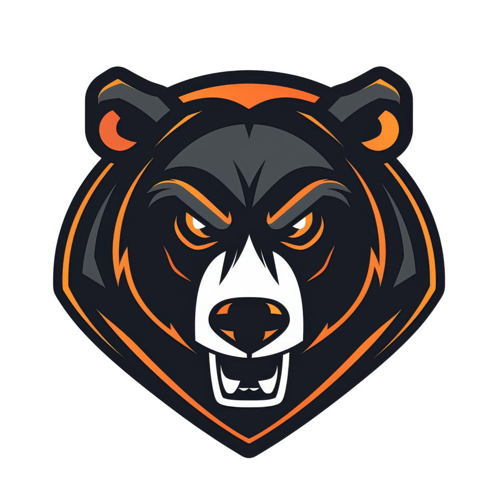 Fierce bear mascot with a competitive glare png