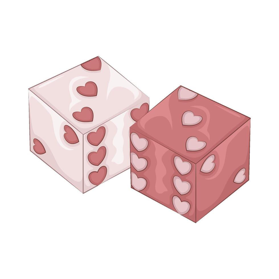Illustration of love dice vector