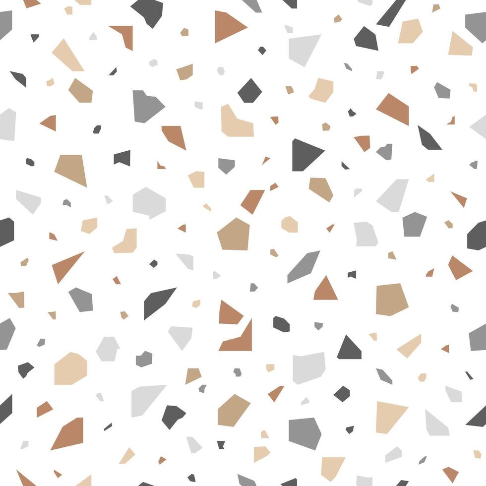 Seamless terrazzo pattern, abstract geometric mosaic shapes. vector