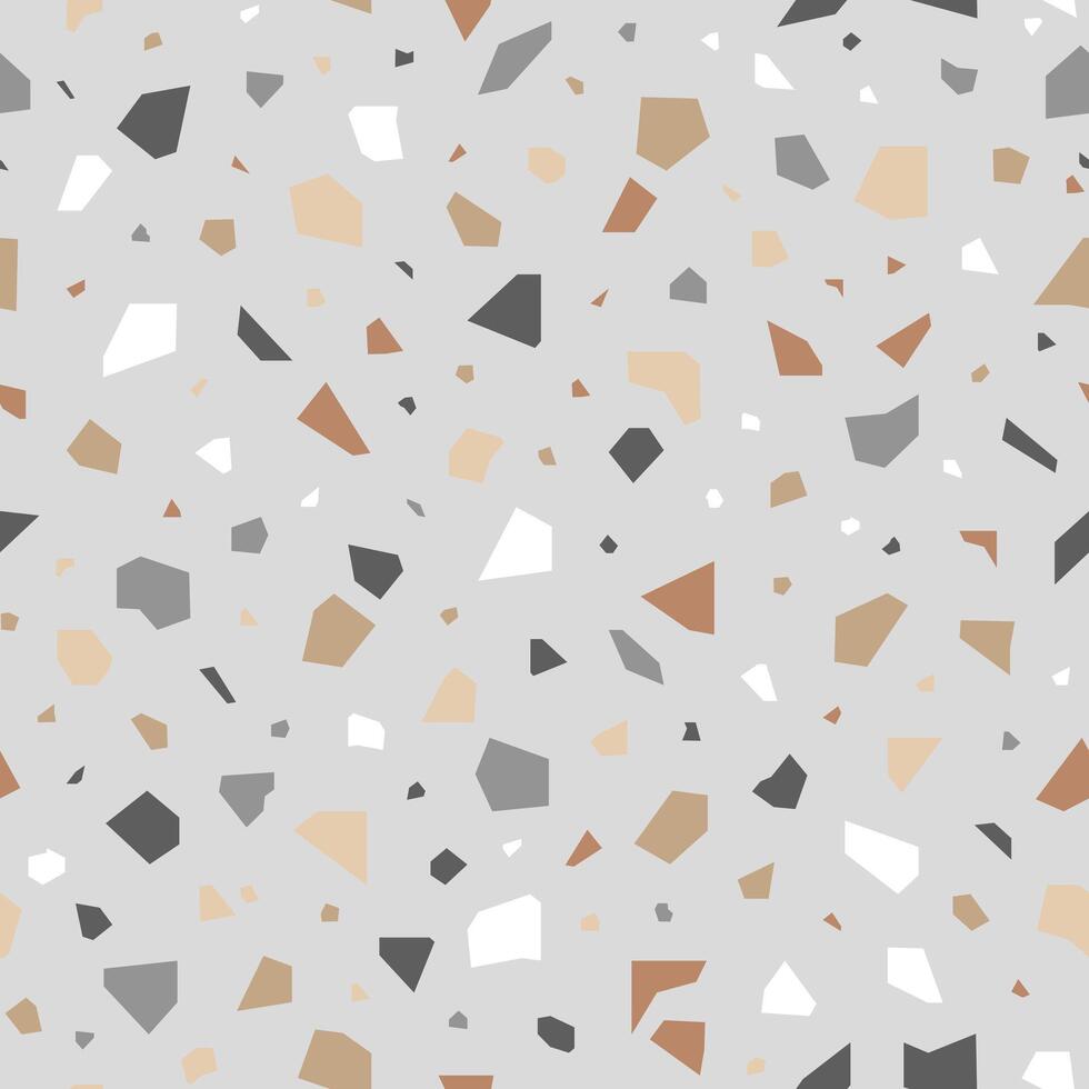 Seamless terrazzo pattern, abstract geometric mosaic shapes. vector
