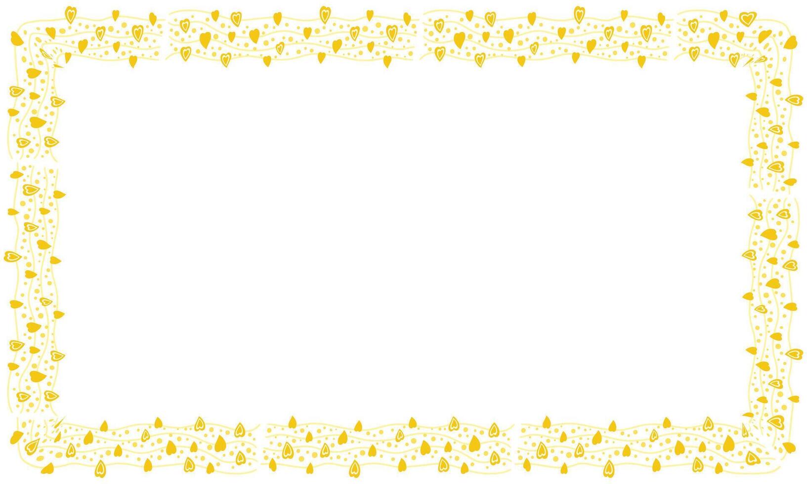 Hand drawn hearts border and frame on white background vector