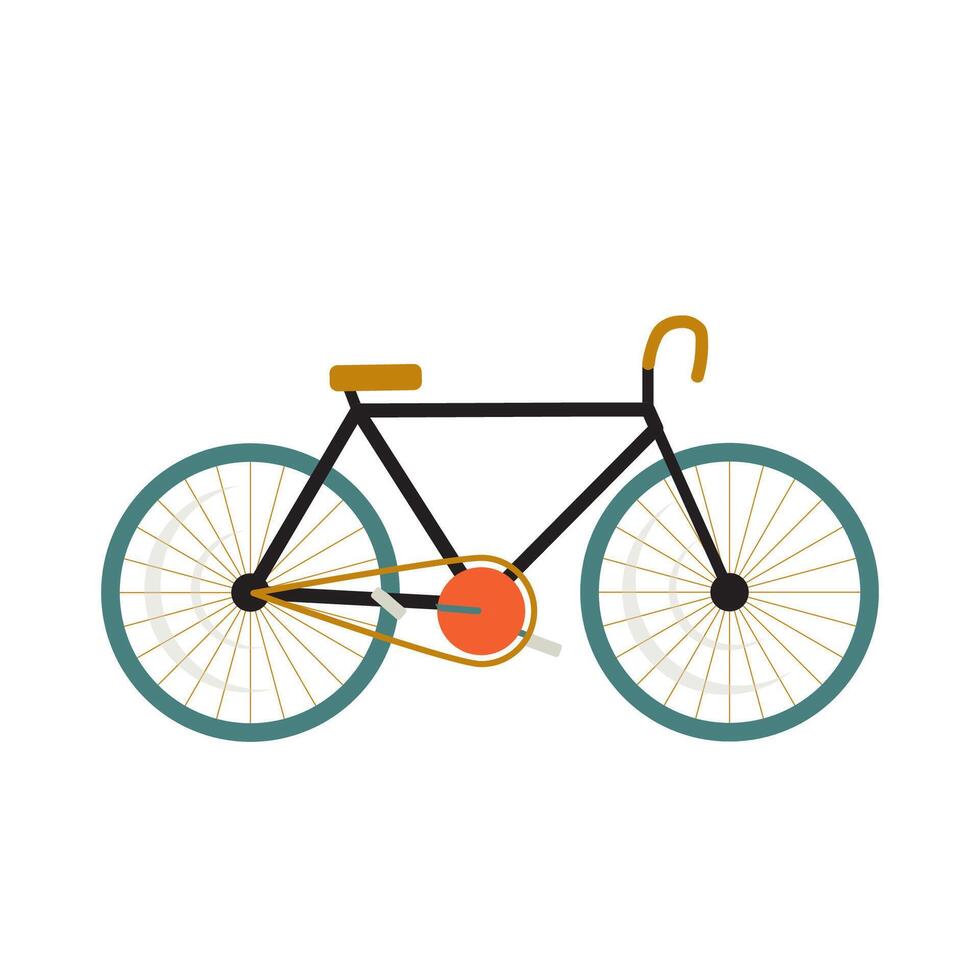 plano ilustración con bicicleta vector