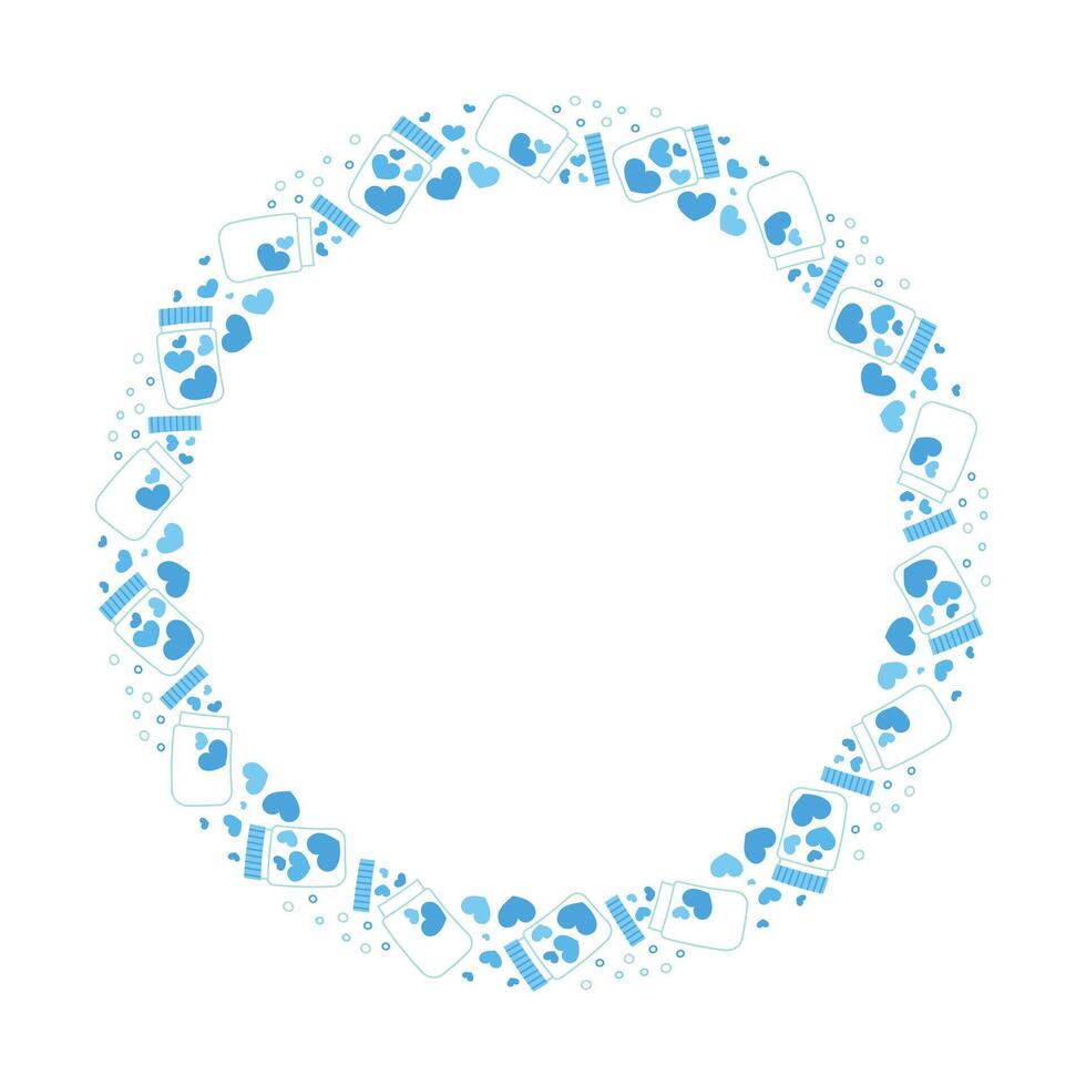 Hand drawn hearts border and frame on white background vector
