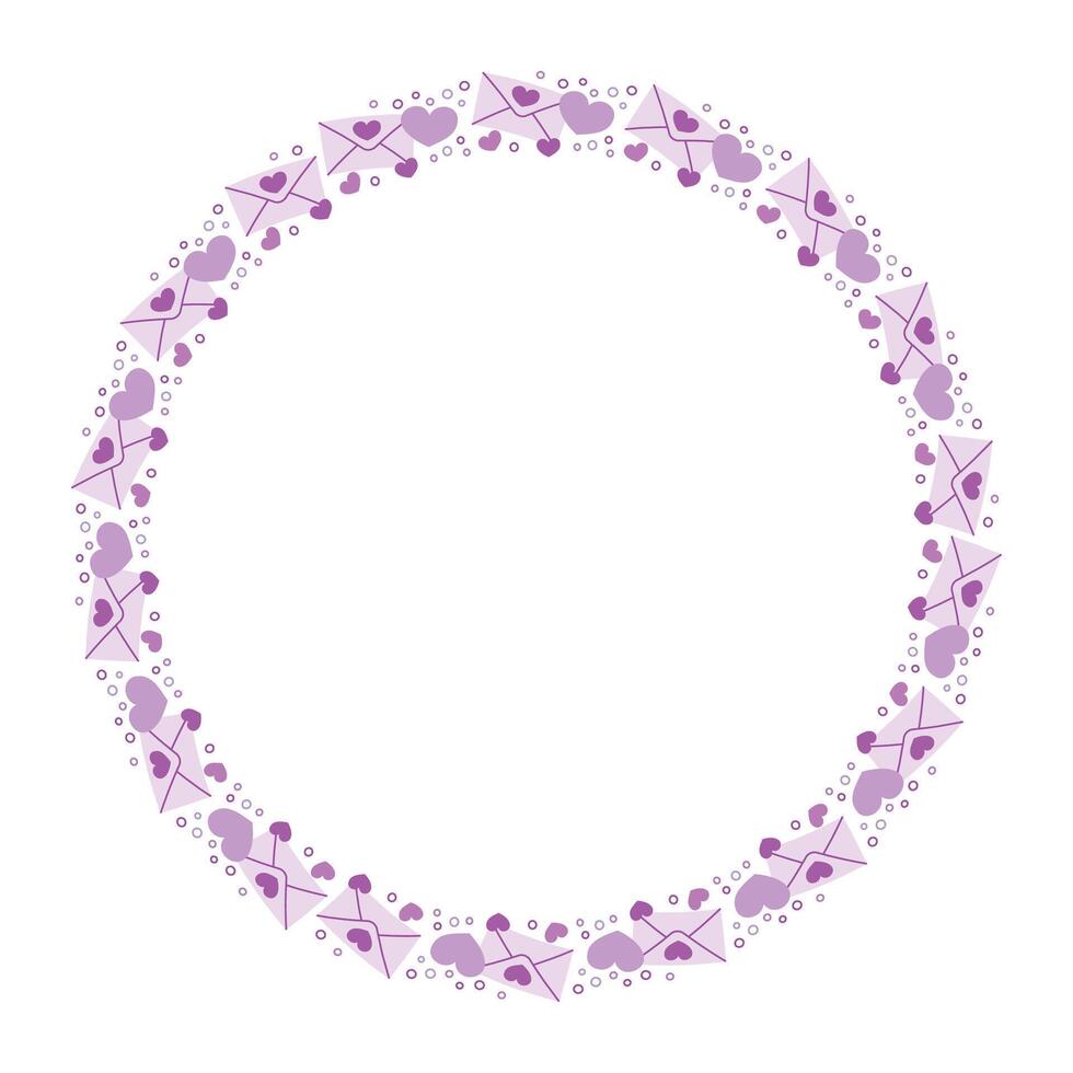 Hand drawn hearts border and frame on white background vector
