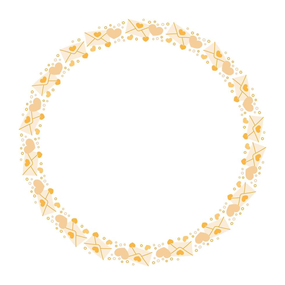 Hand drawn hearts border and frame on white background vector