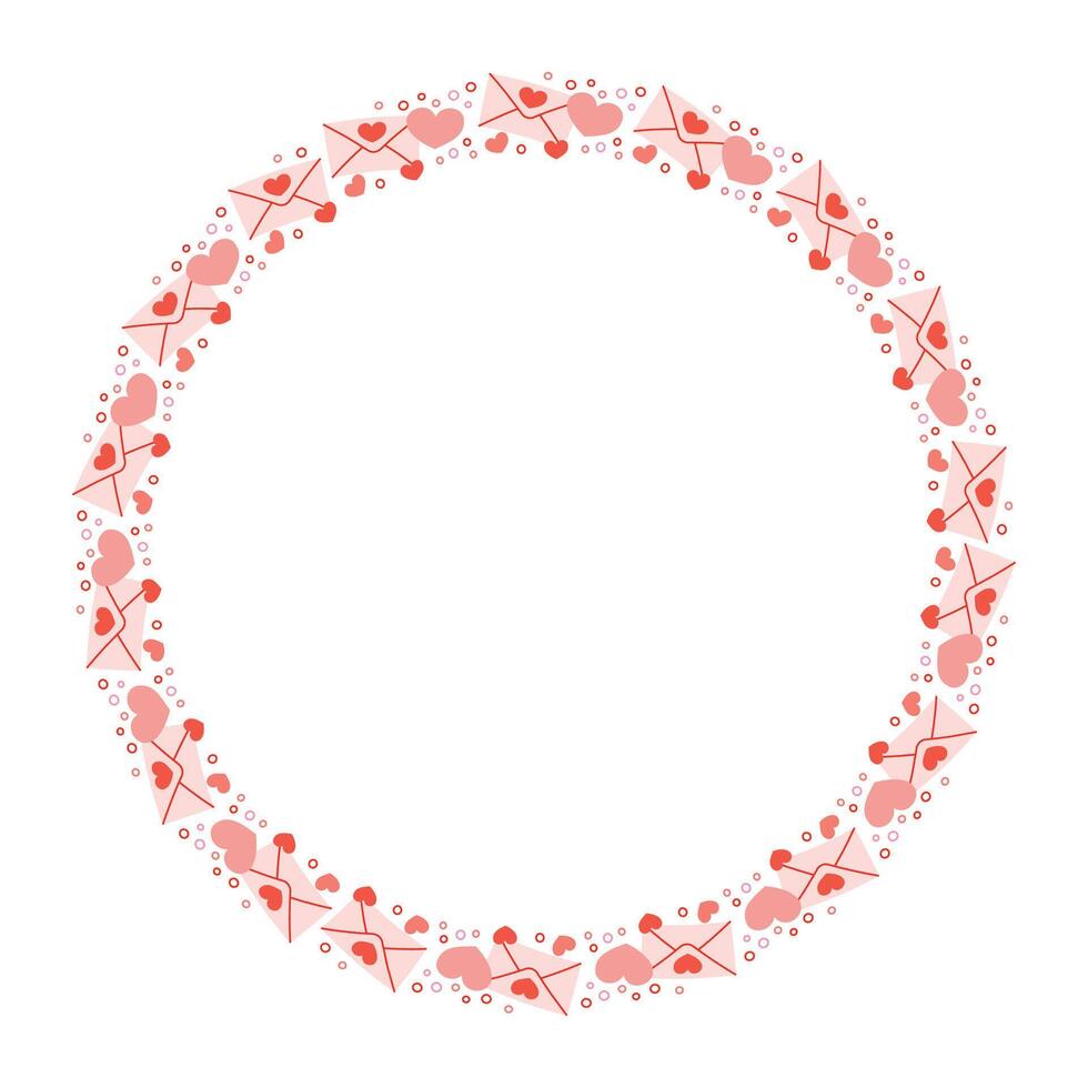 Hand drawn hearts border and frame on white background vector
