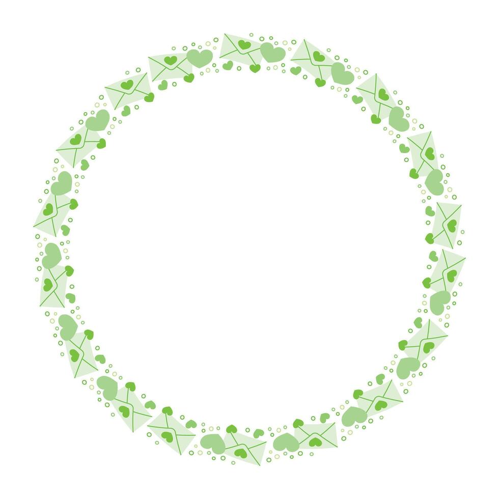 Hand drawn hearts border and frame on white background vector