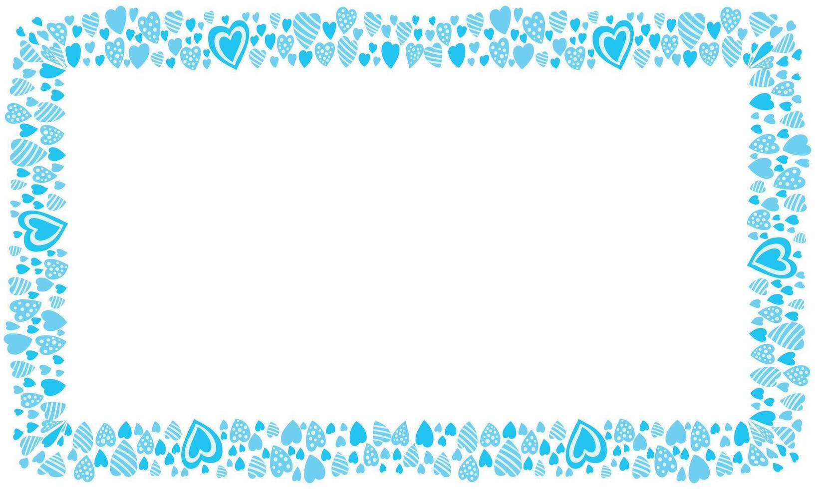 Hand drawn hearts border and frame on white background vector