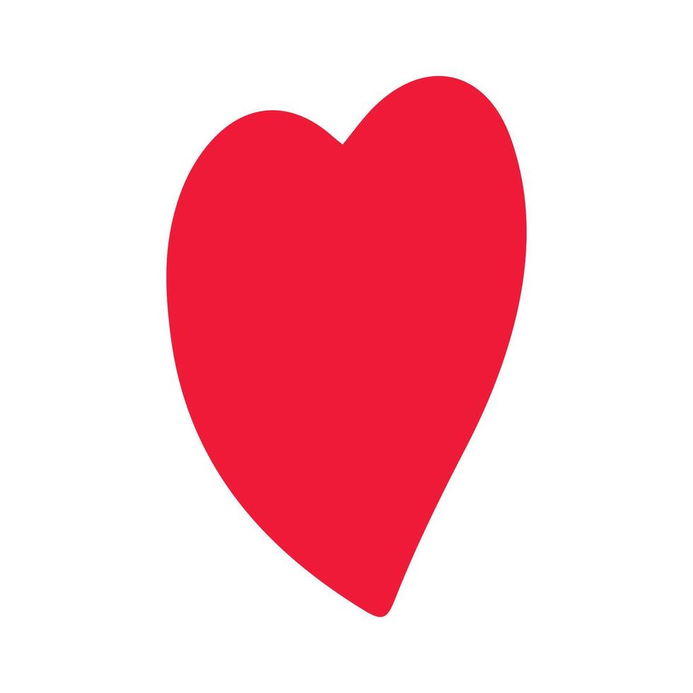 Hand drawn red heart on white vector