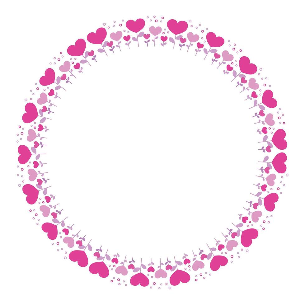 Hand drawn hearts border and frame on white background vector