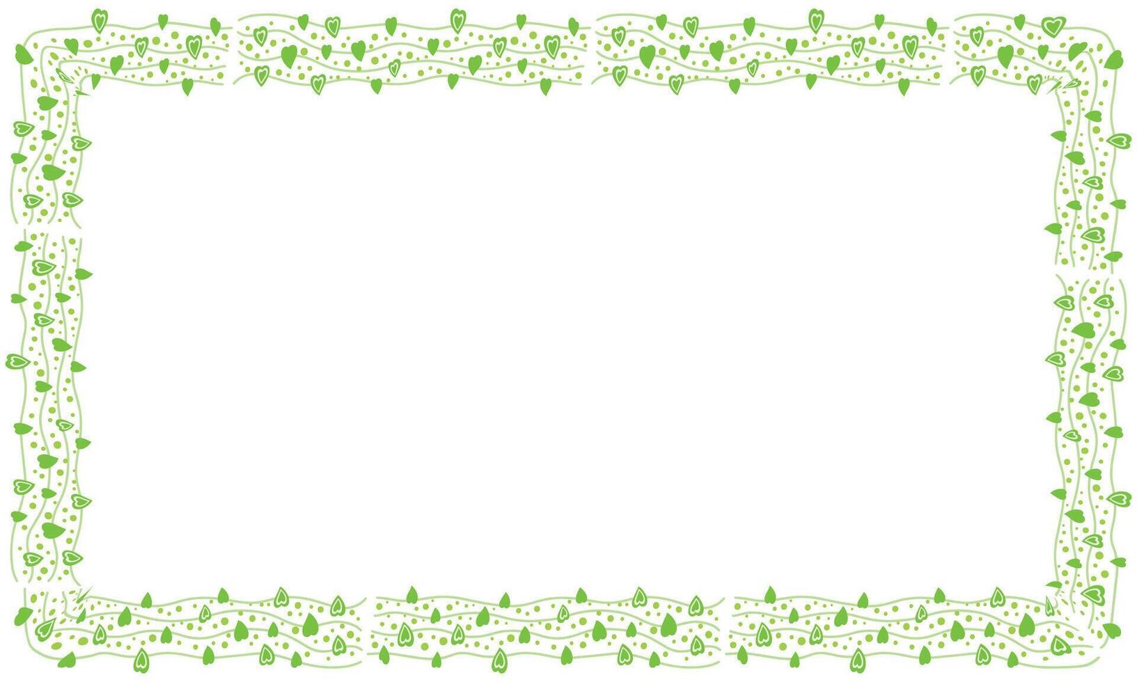 Hand drawn hearts border and frame on white background vector