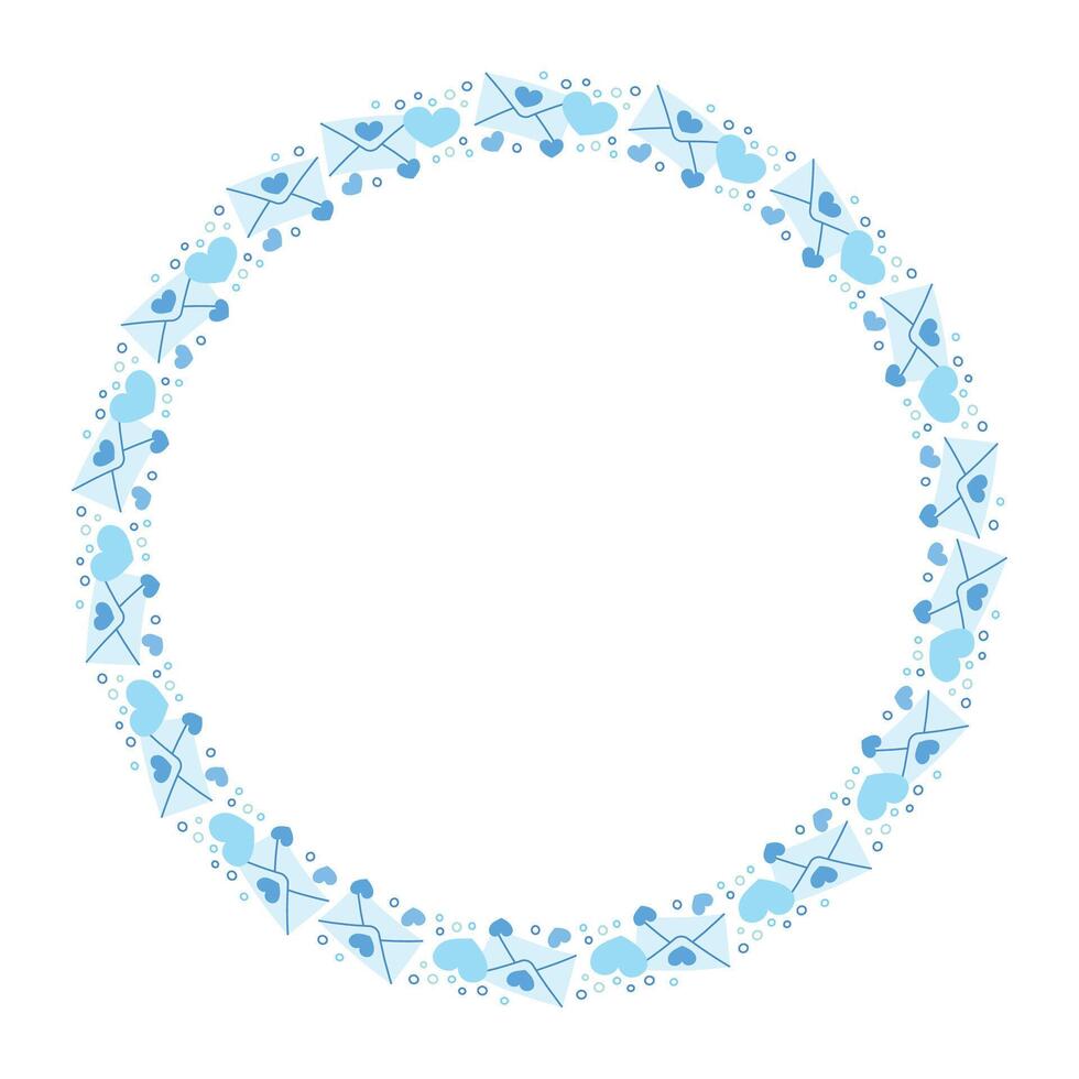 Hand drawn hearts border and frame on white background vector