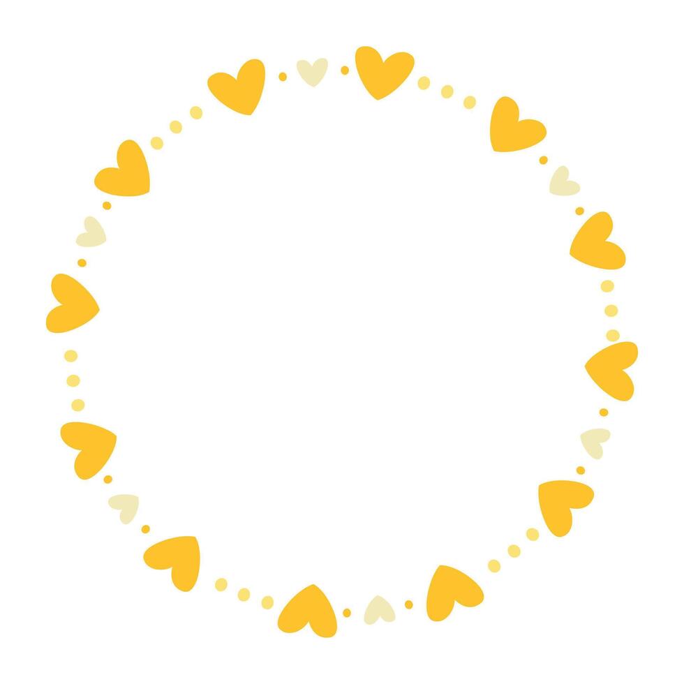 Hand drawn hearts border and frame on white background vector