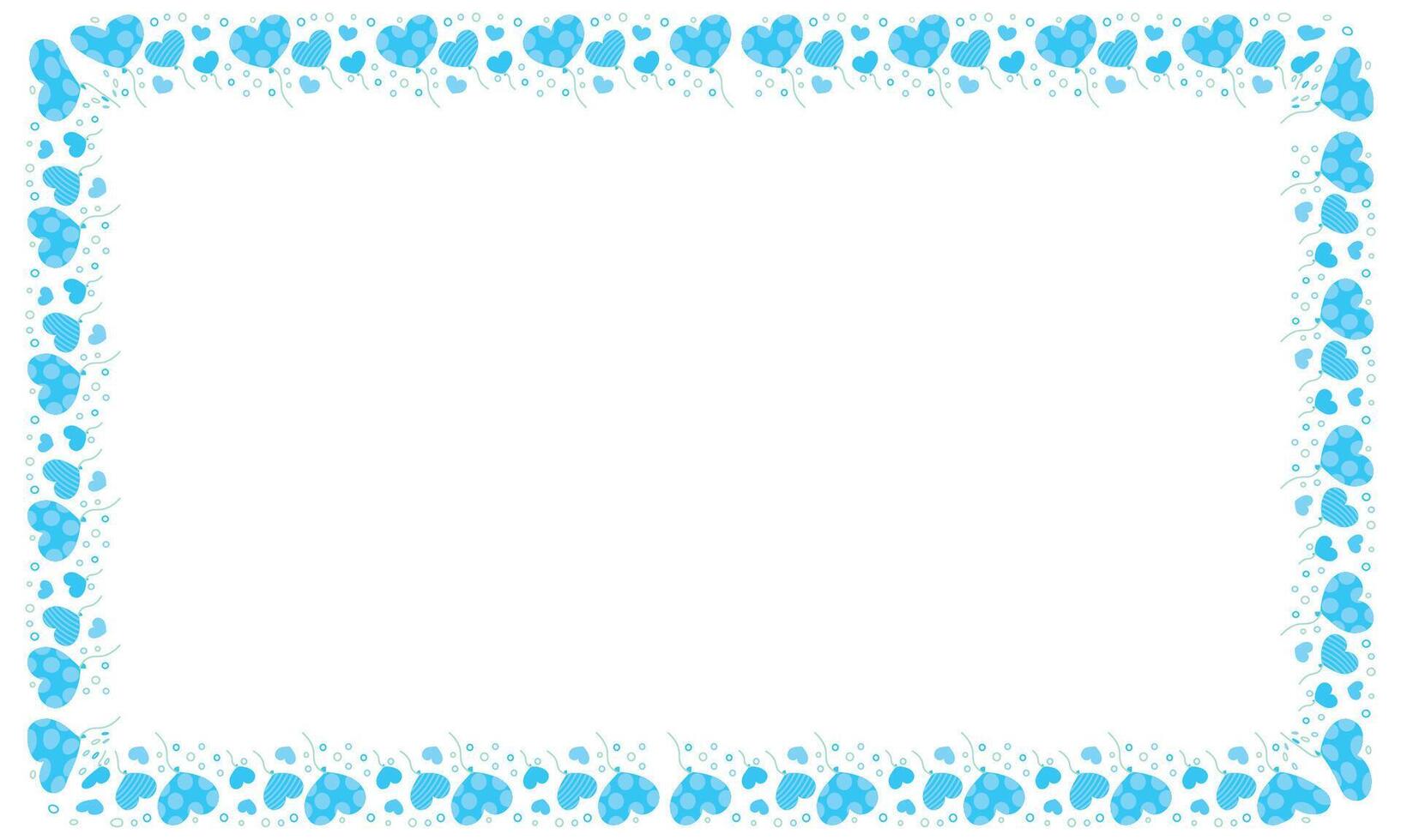 Hand drawn hearts border and frame on white background vector