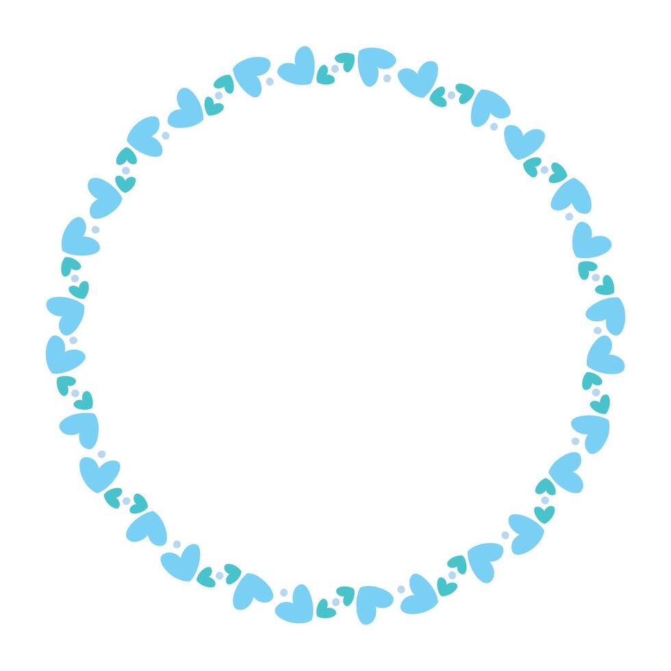 Hand drawn hearts border and frame on white background vector