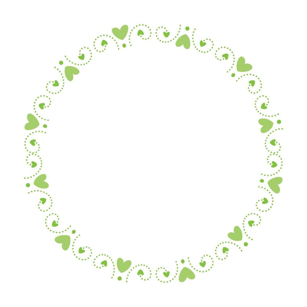 Hand drawn hearts border and frame on white background vector