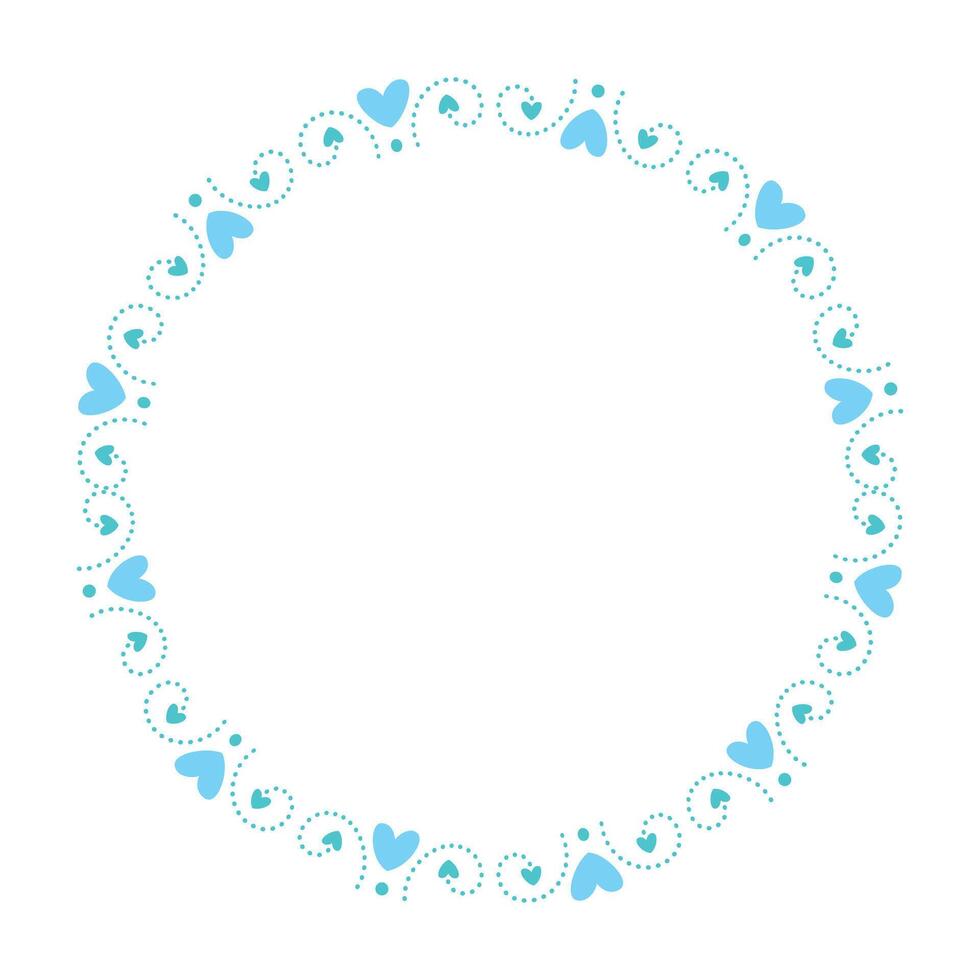 Hand drawn hearts border and frame on white background vector