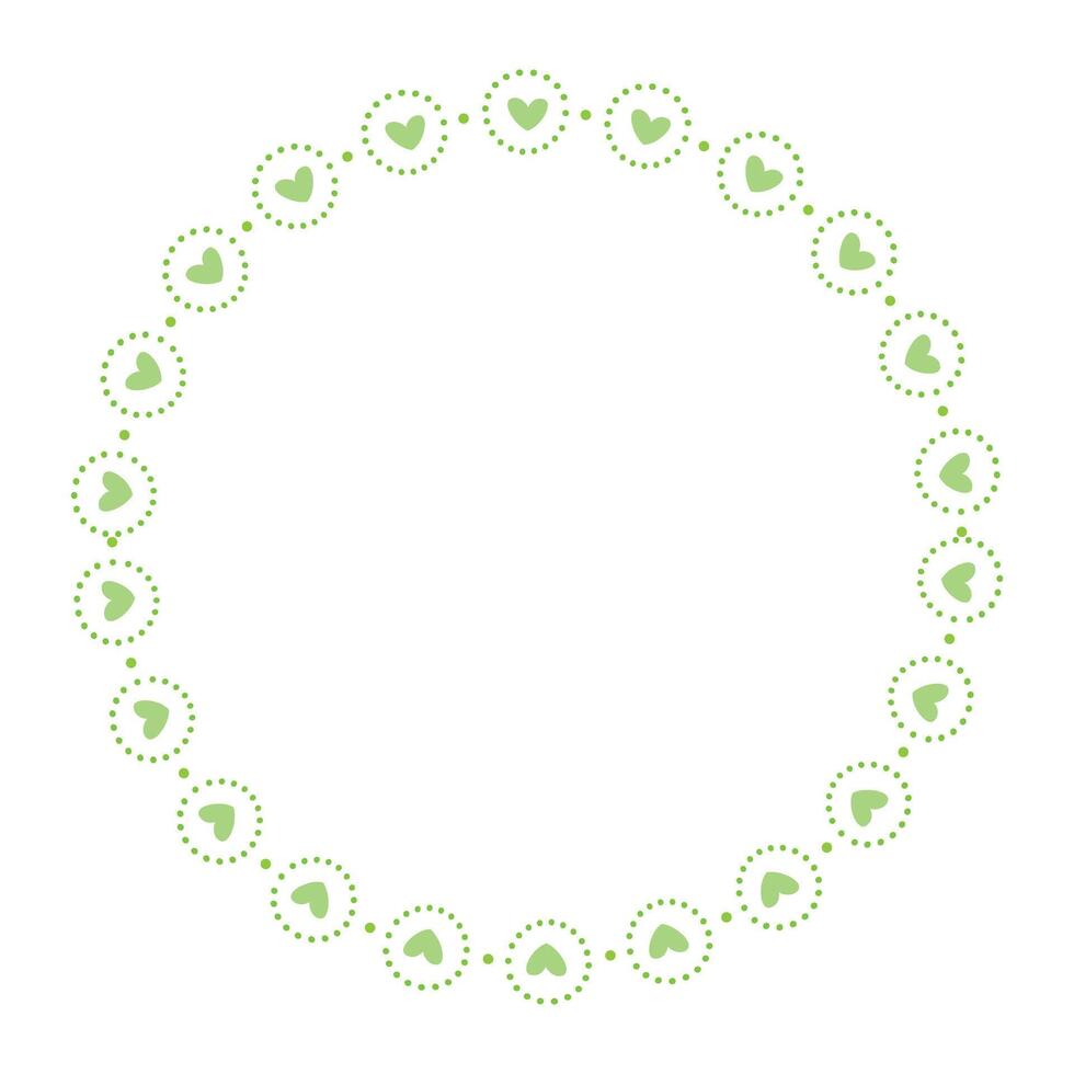 Hand drawn hearts border and frame on white background vector