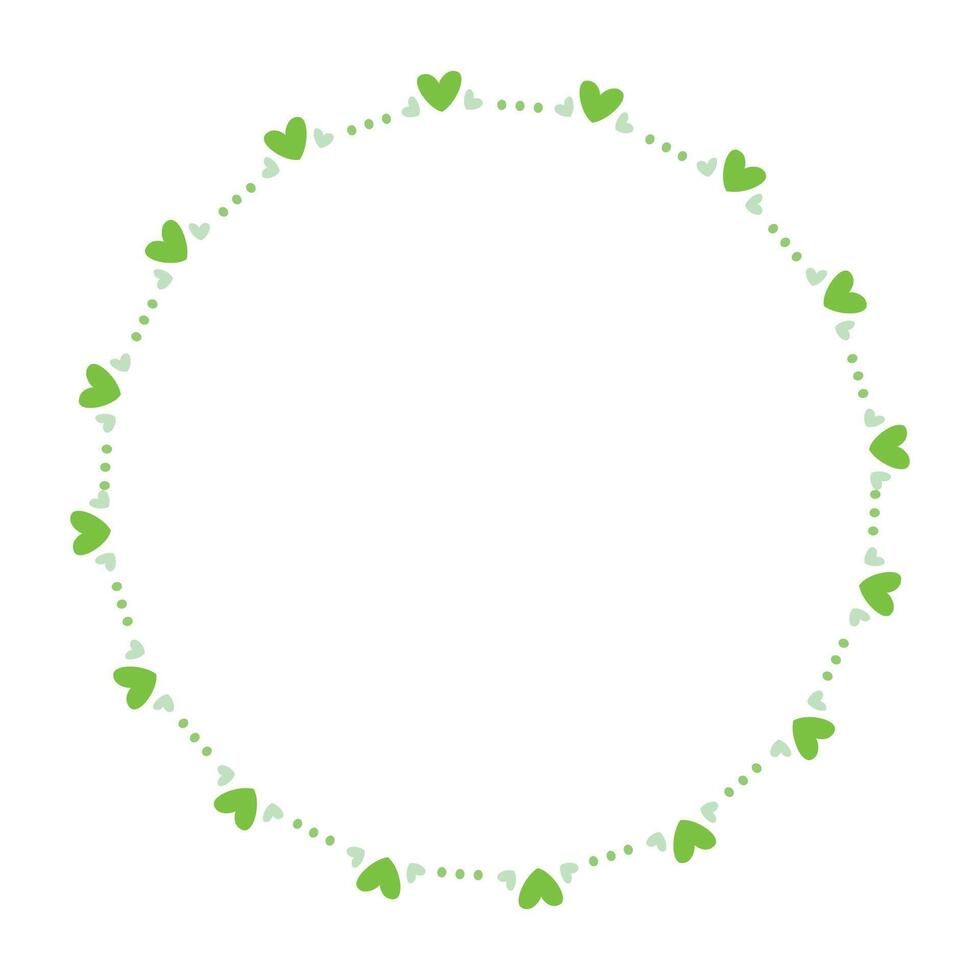 Hand drawn hearts border and frame on white background vector