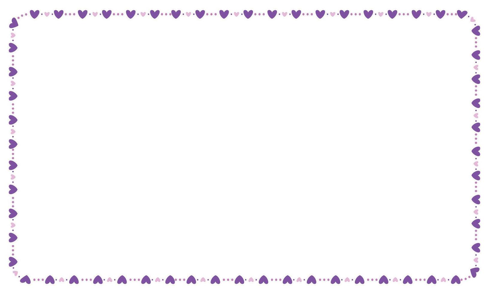 Hand drawn hearts border and frame on white background vector