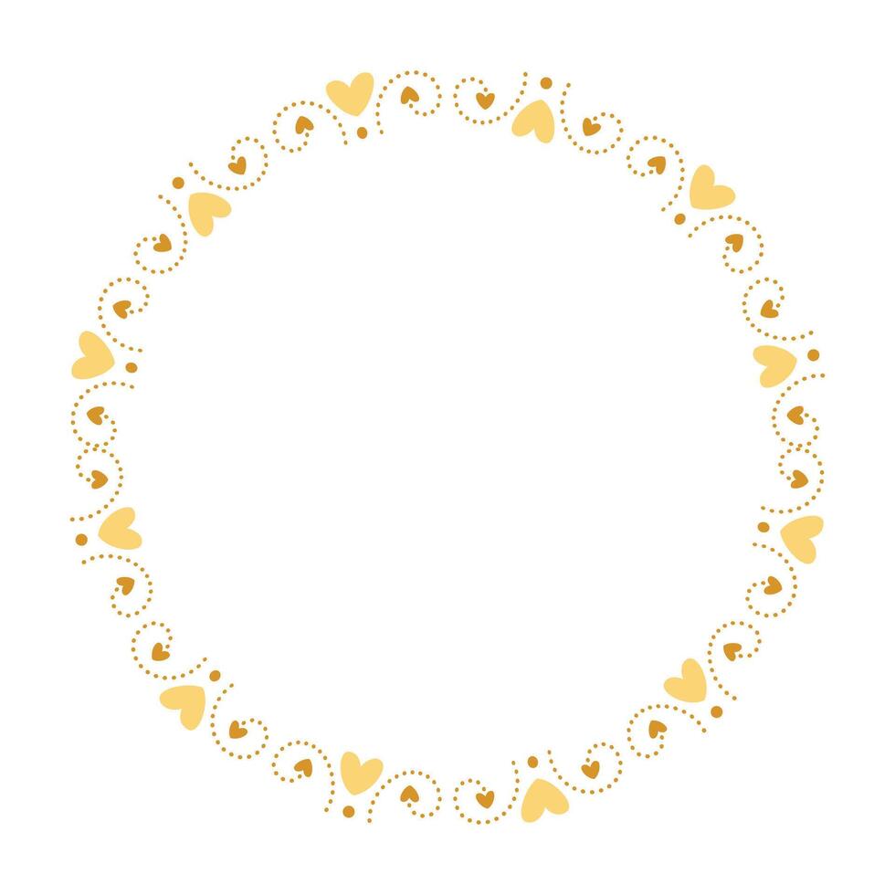 Hand drawn hearts border and frame on white background vector