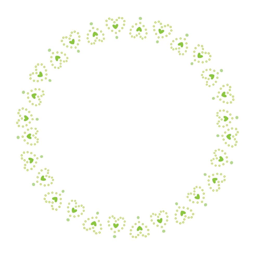 Hand drawn hearts border and frame on white background vector