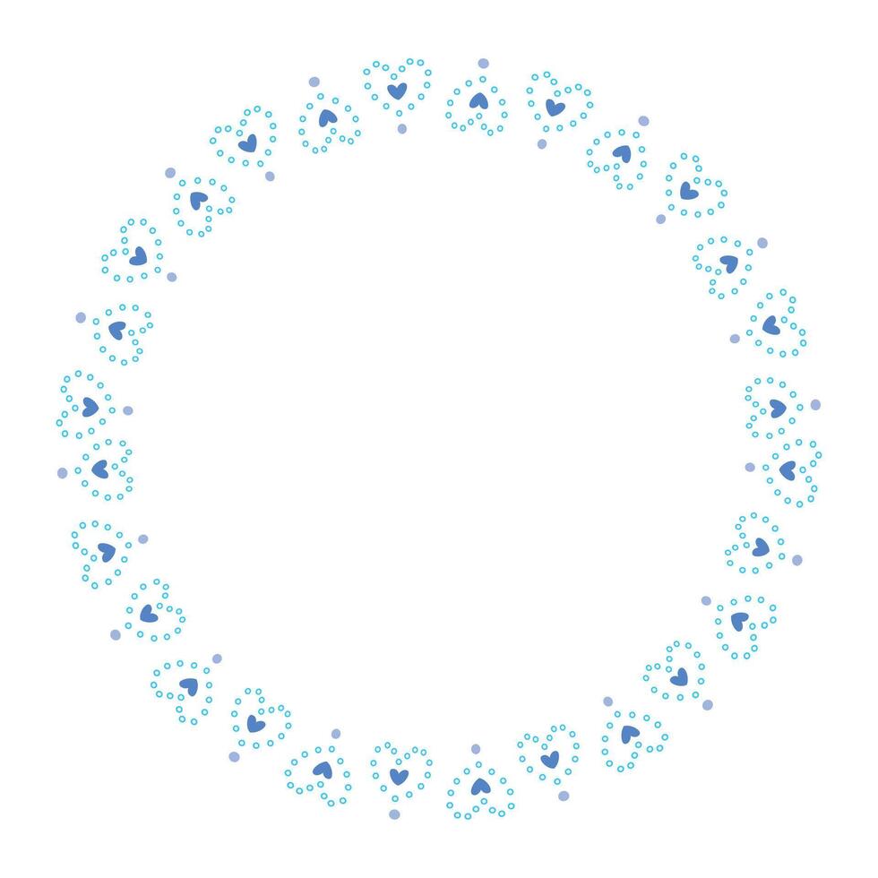 Hand drawn hearts border and frame on white background vector