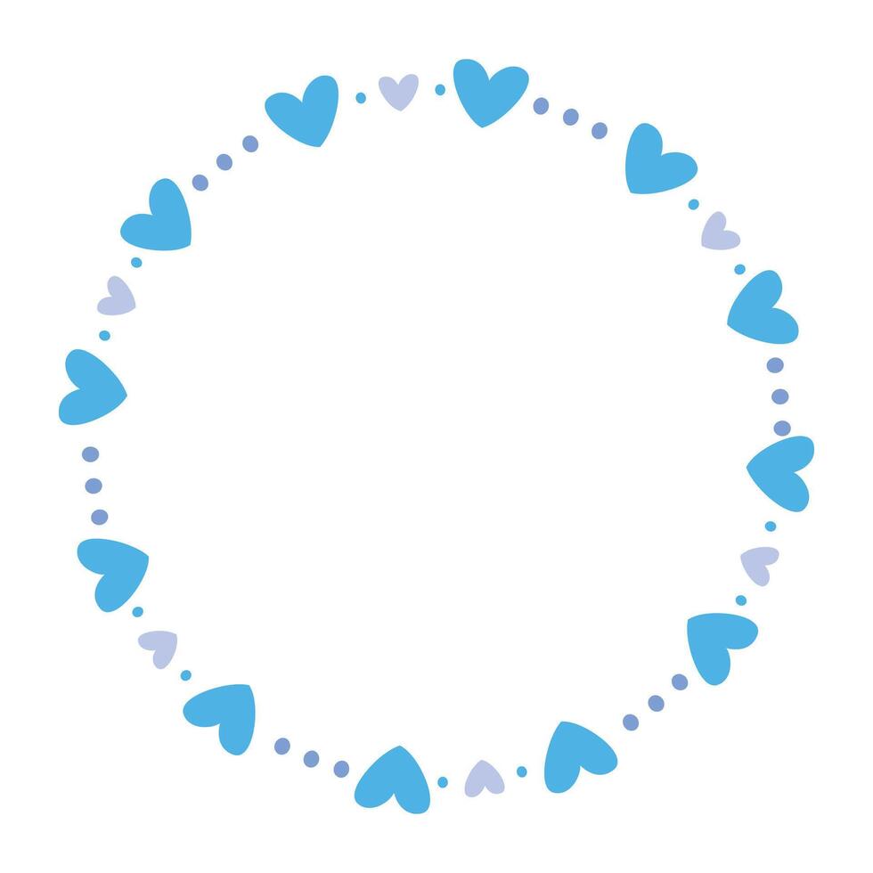 Hand drawn hearts border and frame on white background vector