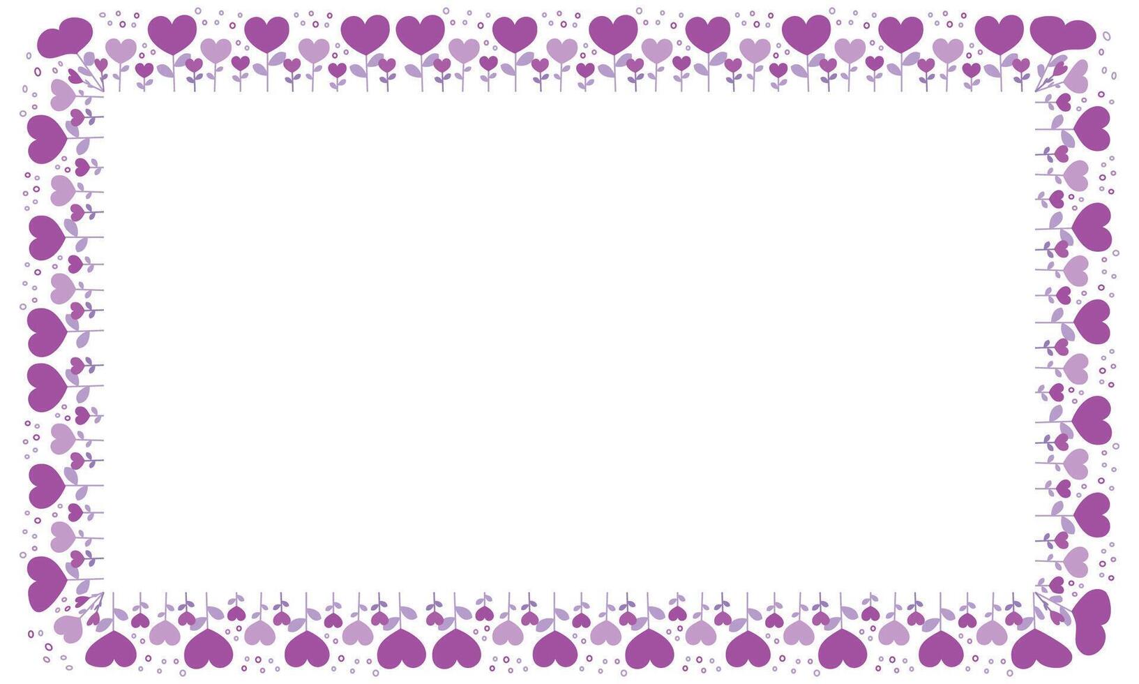 Hand drawn hearts border and frame on white background vector