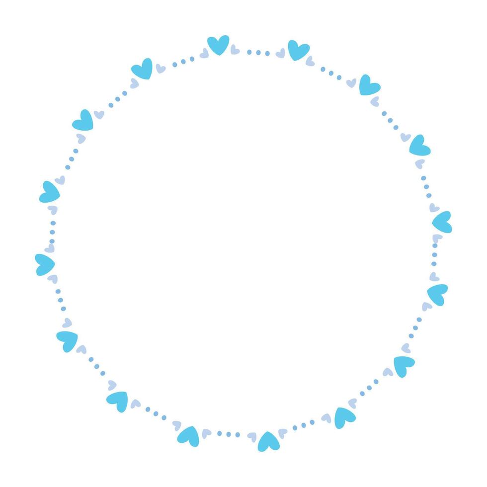 Hand drawn hearts border and frame on white background vector