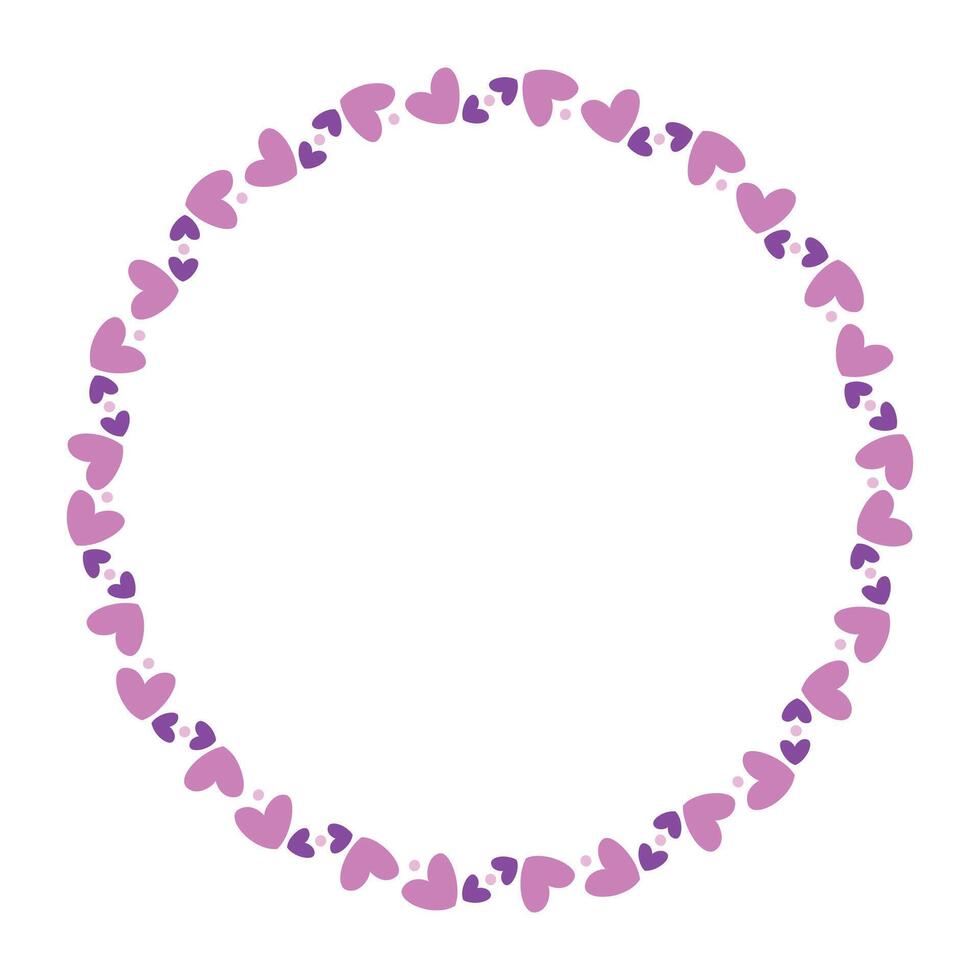 Hand drawn hearts border and frame on white background vector