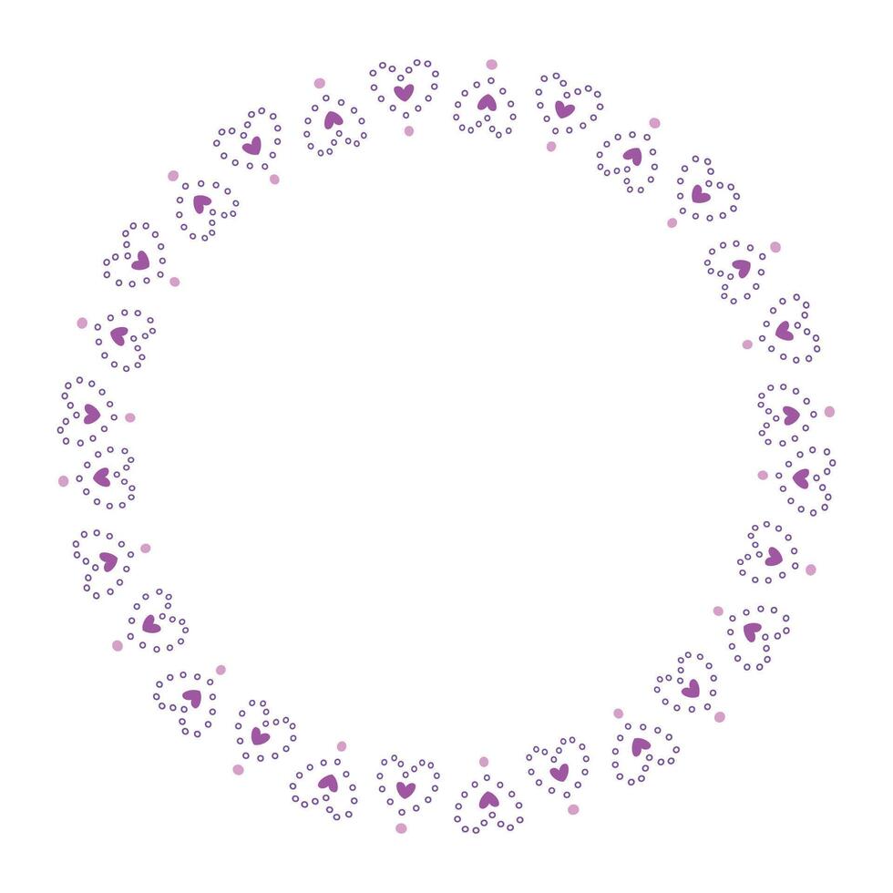 Hand drawn hearts border and frame on white background vector